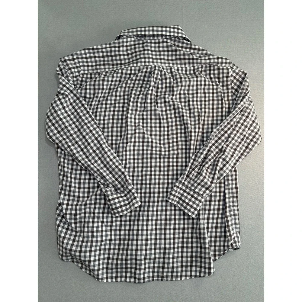 Peter Millar Button Down Shirt Mens XXL Brown Gingham Check Long Sleeve Cotton - Picture 4 of 5